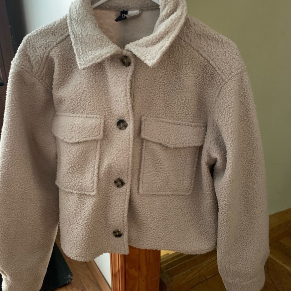 H&M Sherpa jacket coat size medium - Picture 2 of 3